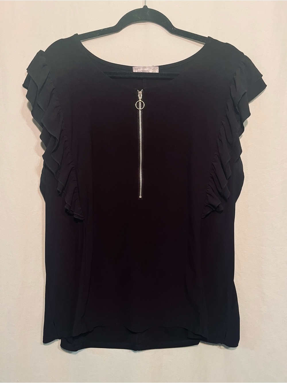 Black Blouse with Zipper